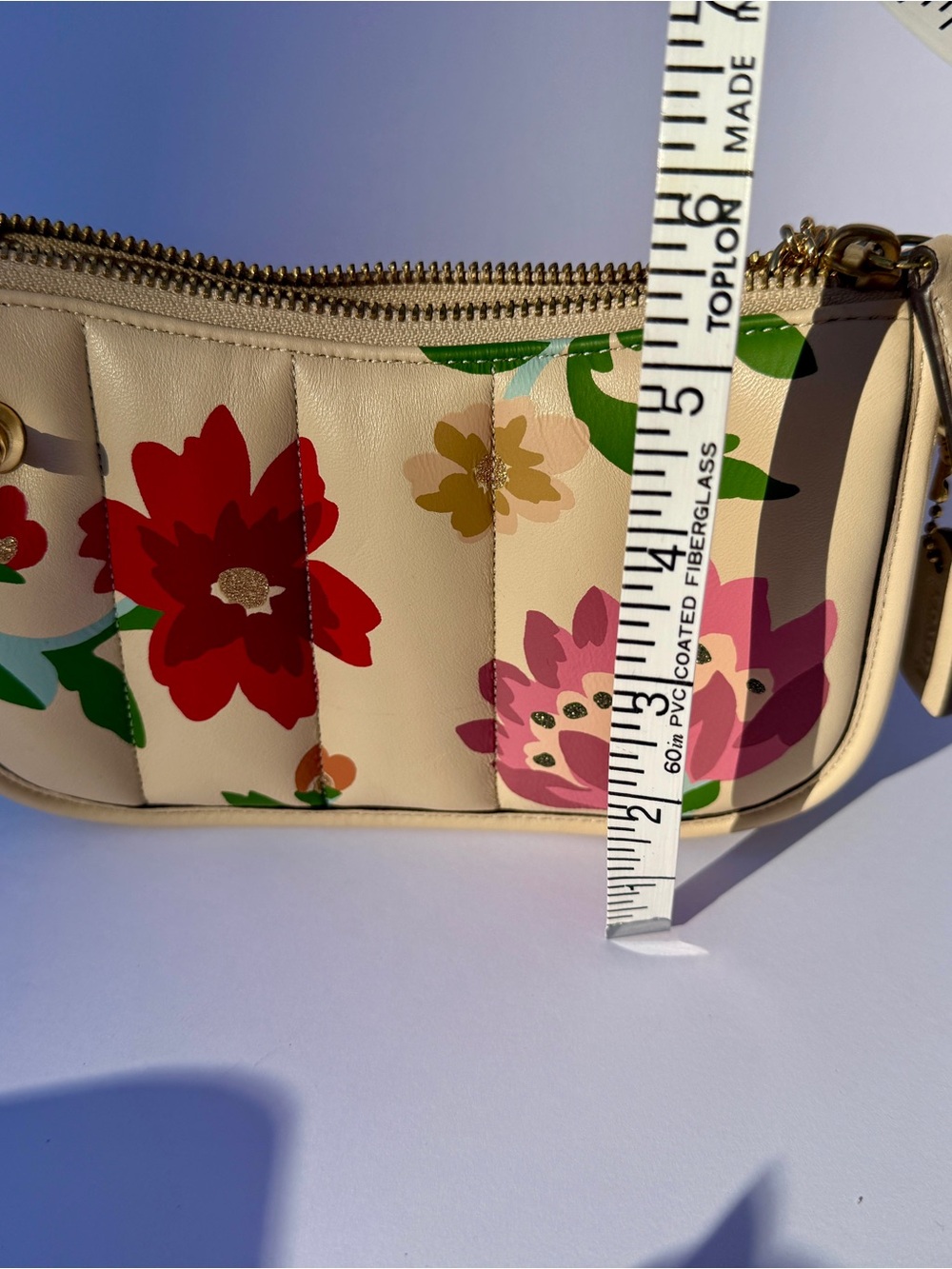 Rare Coach Cream Floral Leather Crossbody Bag - Picture 5 of 8